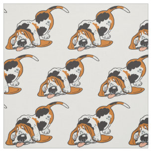 cartoon Basset Hound Stof
