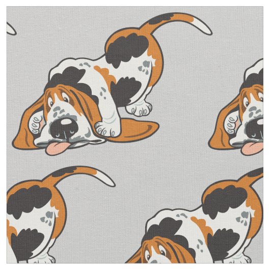 cartoon Basset Hound Stof (Close Up)