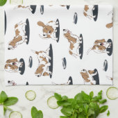 Cartoon Basset Hounds Dog Pattern Theedoek (Gevouwen)