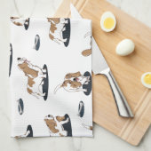 Cartoon Basset Hounds Dog Pattern Theedoek (Quarter Fold)