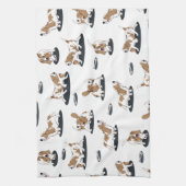 Cartoon Basset Hounds Dog Pattern Theedoek (Verticaal)
