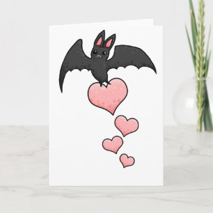 Cartoon Bat met hart Kaart