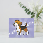 Cartoon Beagle Briefkaart (Staand voorkant)