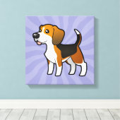 Cartoon Beagle Canvas Afdruk (Insitu (Houten vloer))