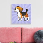 Cartoon Beagle Canvas Afdruk (Insitu (Woonkamer))
