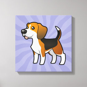 Cartoon Beagle Canvas Afdruk