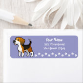 Cartoon Beagle Etiket (Insitu)