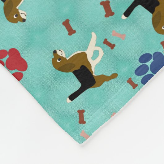 Cartoon Beagle Fleece Deken (Hoek)