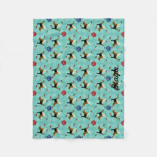 Cartoon Beagle Fleece Deken (Voorkant)