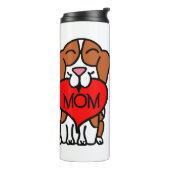 Cartoon Beagle Heart mama Thermosbeker (Gedraaid links)