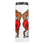 Cartoon Beagle Heart mama Thermosbeker (Achterkant)