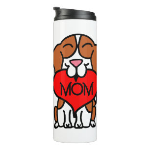 Cartoon Beagle Heart mama Thermosbeker