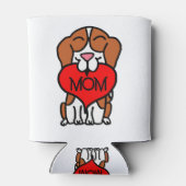 Cartoon Beagle Mam Heart Blikjeskoeler (Achterkant)