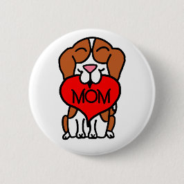 Cartoon Beagle mama Ronde Button 5,7 Cm