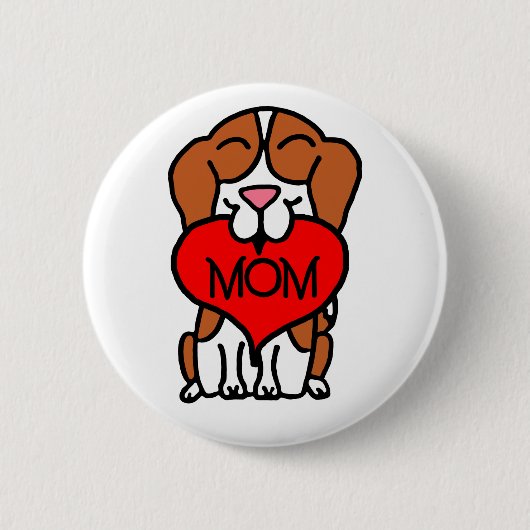 Cartoon Beagle mama Ronde Button 5,7 Cm (Voorkant)