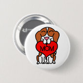 Cartoon Beagle mama Ronde Button 5,7 Cm (Voorkant /achterkant)