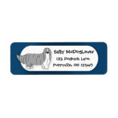 Cartoon Bearded Collie Etiket (Voorkant)