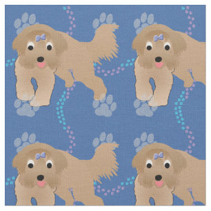 Cartoon Bearded Collie Stof