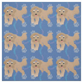 Cartoon Bearded Collie Stof (Swatch)