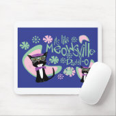 Cartoon Beatnik Character Fifties Cat Slogan Muismat (Met muis)