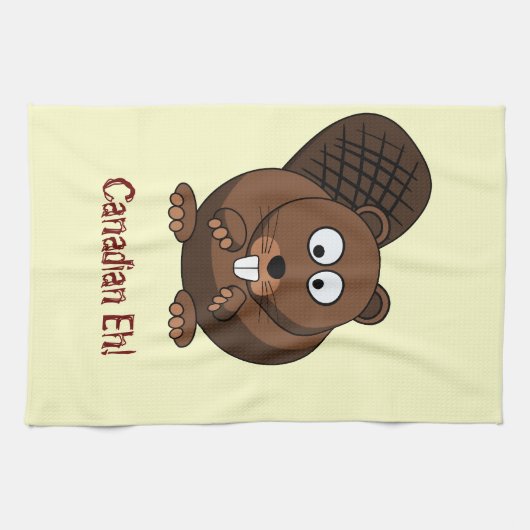 Cartoon Beaver American MoJo Kitchen Towels Theedoek (Horizontaal)