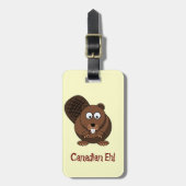 Cartoon Beaver Bagagelabel (Voorkant verticaal)