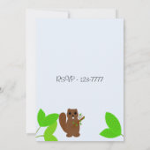 Cartoon Beaver Birthday Uitnodiging (Achterkant)
