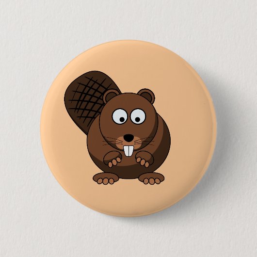 Cartoon Beaver Button (Voorkant)