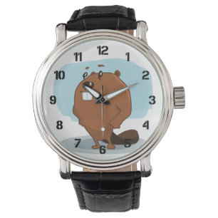 Cartoon Beaver Horloge