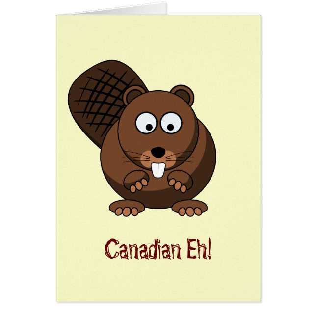 Cartoon Beaver Kaart (Voorkant)