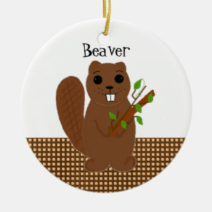 Cartoon Beaver Keramisch Ornament