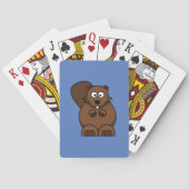 Cartoon Beaver met blauwe achtergrond Pokerkaarten (Achterkant)