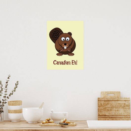 Cartoon Beaver Poster (Keuken)