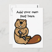 Cartoon Beaver voor Internationale Beaver Dag Briefkaart (Voorkant / Achterkant)