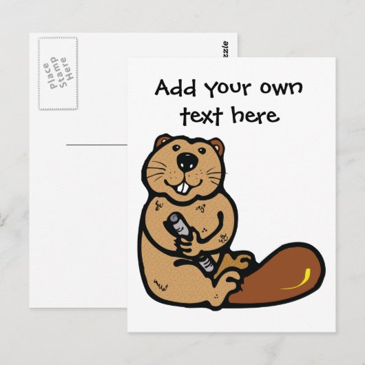 Cartoon Beaver voor Internationale Beaver Dag Briefkaart (Voorkant / Achterkant)