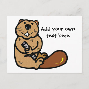 Cartoon Beaver voor Internationale Beaver Dag Briefkaart