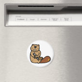 Cartoon Beaver voor Internationale Beaver Dag Magneet (Insitu (Vaatwasser))