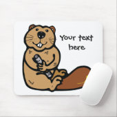 Cartoon Beaver voor Internationale Beaver Dag Muismat (Met muis)