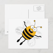 Cartoon Bee Briefkaart (Voorkant / Achterkant)