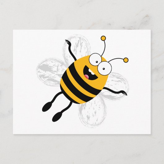 Cartoon Bee Briefkaart (Voorkant)
