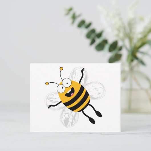 Cartoon Bee Briefkaart (Staand voorkant)