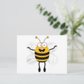 Cartoon Bee Briefkaart (Staand voorkant)