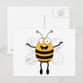 Cartoon Bee Briefkaart (Voorkant / Achterkant)