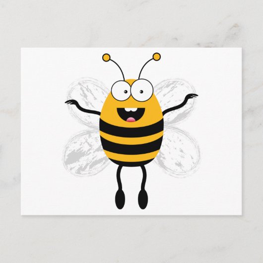 Cartoon Bee Briefkaart (Voorkant)