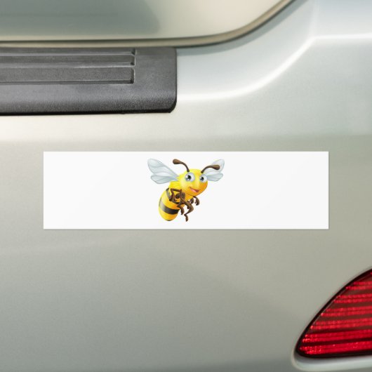 Cartoon Bee Bumpersticker (Op auto)
