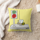 Cartoon Bee Crossing bij Licht Kinder Kwekerij Kussen (Deken)