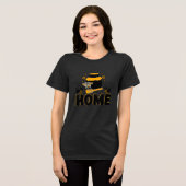 Cartoon Bee en Honey Jar "HOME" T-shirt (Voorkant volledig)