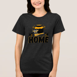 Cartoon Bee en Honey Jar "HOME" T-shirt