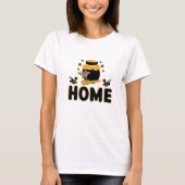 Cartoon Bee en Honey Jar "HOME" T-shirt (Voorkant)