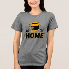 Cartoon Bee en Honey Jar "HOME" T-shirt